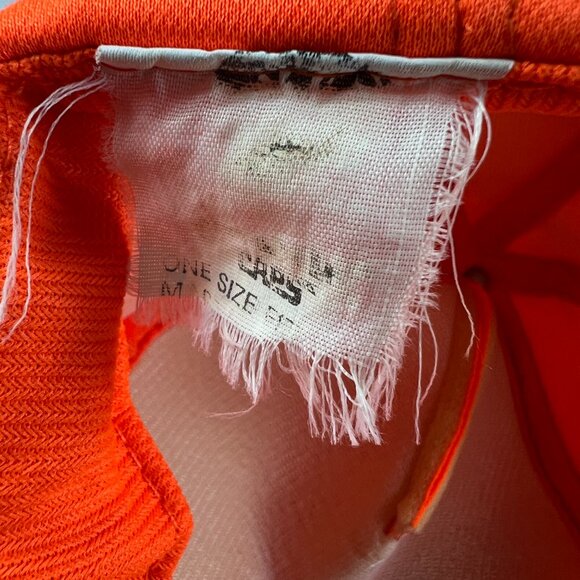 Vintage 90s/80s Deer Hunting Rope Adjustable Snap Back Hat Orange Faded Cap - Picture 2 of 12